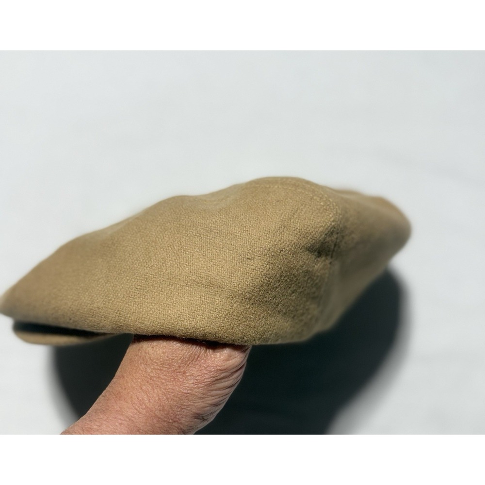 Vintage Burberrys of London Flat Cap Hat Large Tan Wool Nova Check Lining Flaws - Picture 7 of 8